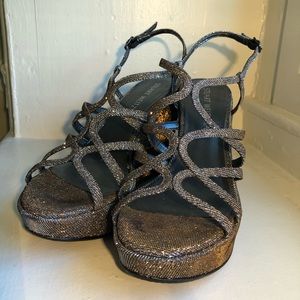 Stuart Weitzman wedge sandals.
